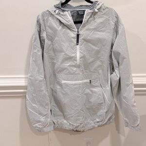 Charles River White / Black Pullover Raincoat  | Size Xl